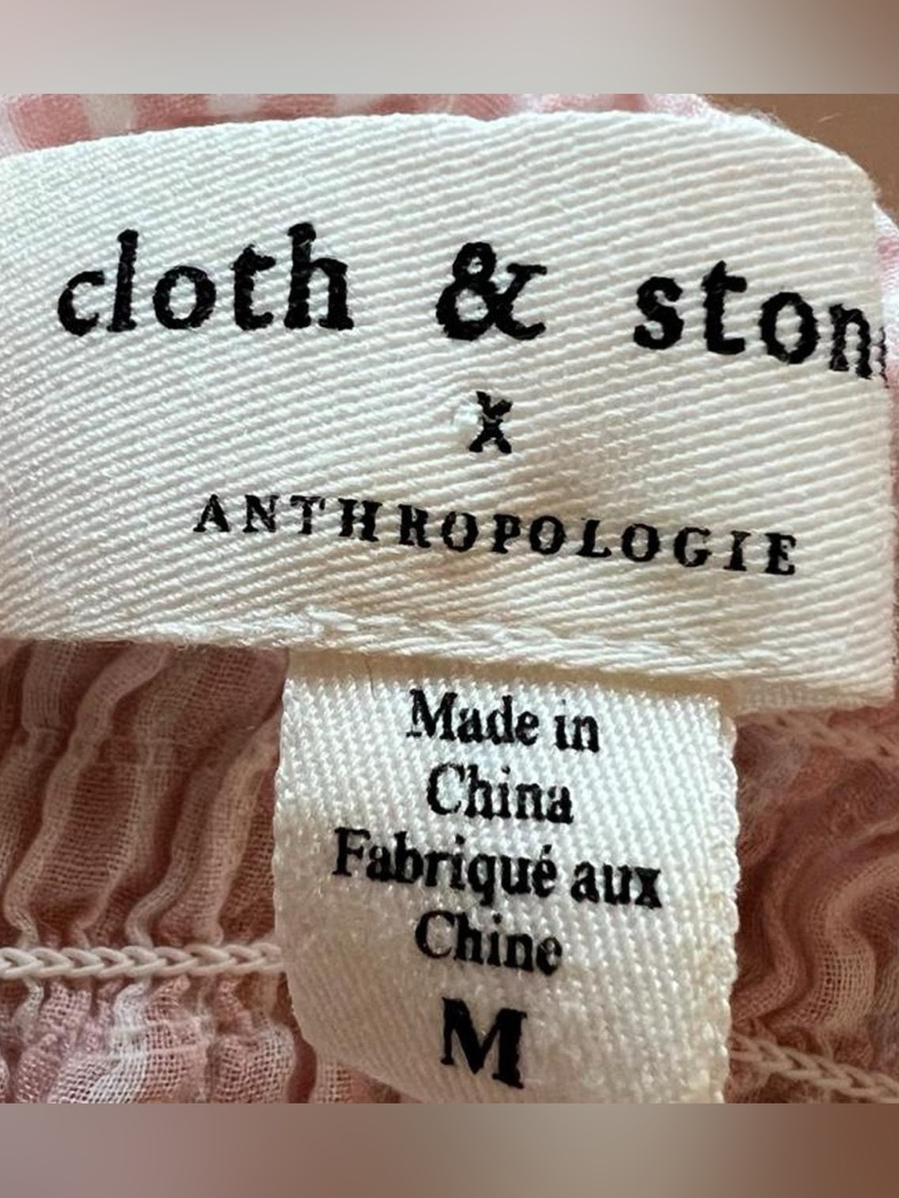 💗Anthropologie Cloth & Stone Light Pink Smocked Square-Neck Blouse - Picture 4 of 5